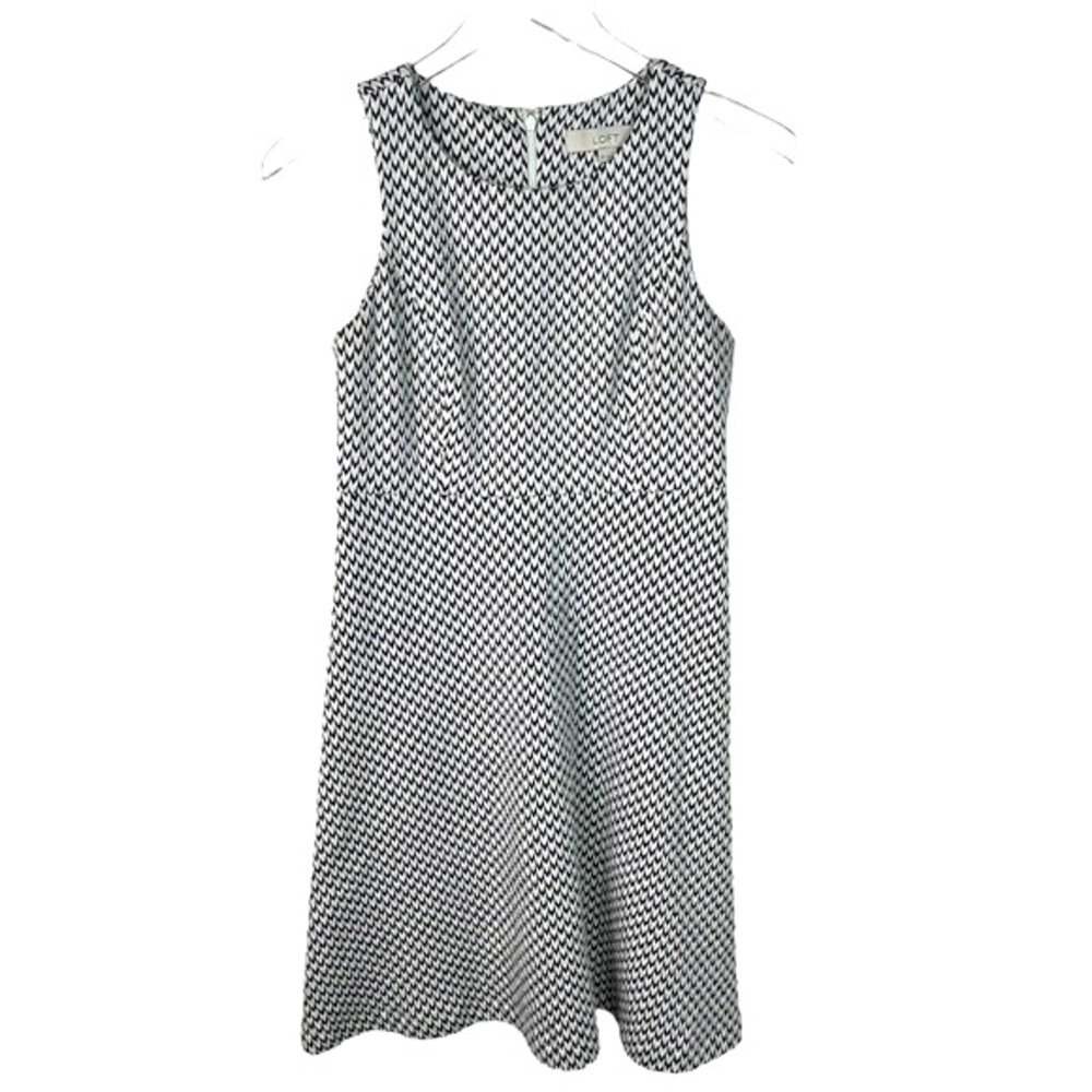 Ann Taylor LOFT | Sleeveless Houndstooth Pattern w/ Zipper Back | Black/White 2P